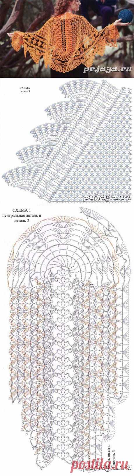 Изысканная шаль крючком схемы