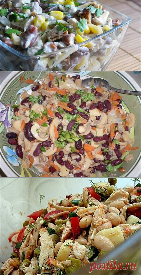 Салат с фасолью и копченой курицей – вкусно, просто и полезно