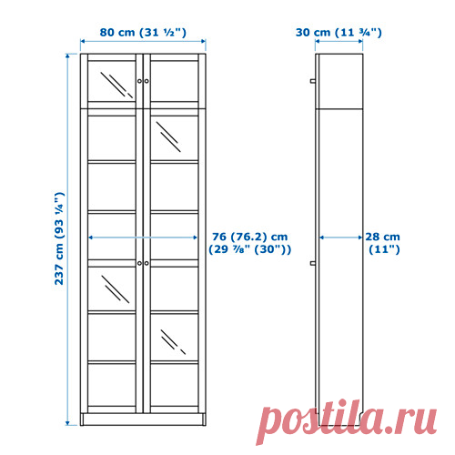 БИЛЛИ / ОКСБЕРГ Стеллаж - белый - IKEA