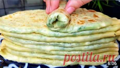 Мука кипяток и зелень 😋 делюсь рецептом как я готовля кутаби на сковороде | ПАПА ГОТОВИТ | Дзен