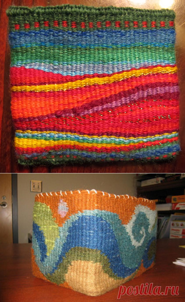 Пряжа из кусочков, сумки из картона