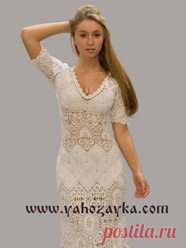 Платье цвета топлёного молока крючком. Эффектное платье крючком. Эффектное платье крючком. Платье цвета топлёного молока крючком