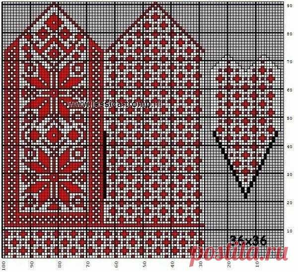 Схемы жаккардовых узоров для варежек и других зимних вещей