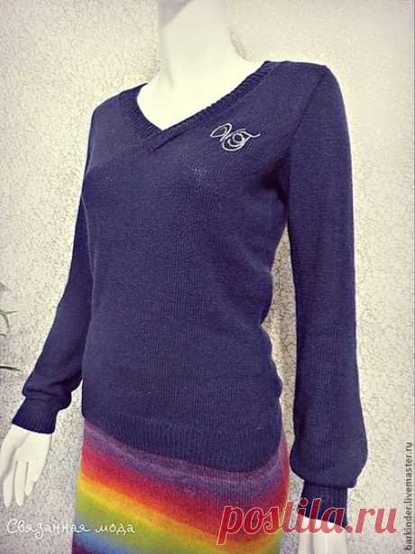 Вязаная кофточка с вышивкой &quot;Млнограмма&quot; - кофточка,женская кофточка,вязаная кофта