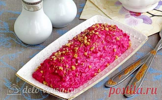 Закуска-салат из свеклы с плавленым сыром и чесноком, рецепт с фото
