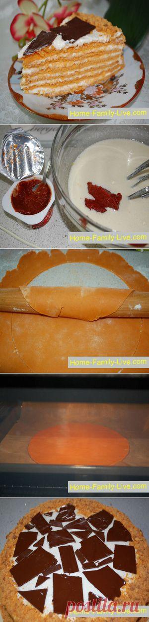 Торт Сахара - пошаговый фоторецепт - торт на скорую руку с томат пастой
