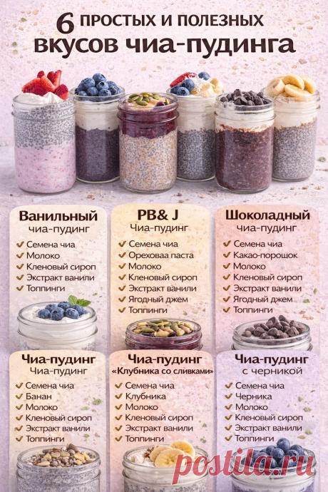 6 простых и полезных вкуса чиа-пудинга