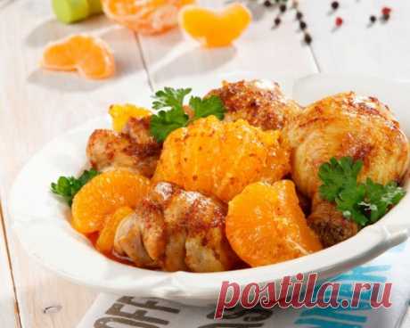 Куриные ножки, фаршированные мандаринами.