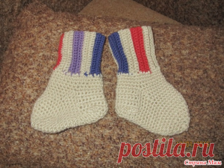 .. Носочки крючком малышу - Все в ажуре... (вязание крючком) - Страна Мам