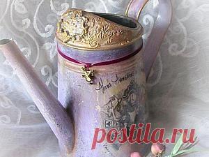 Декупаж на металлической лейке - Ярмарка Мастеров - ручная работа, handmade