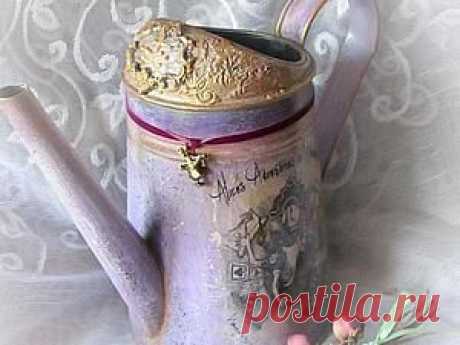 Декупаж на металлической лейке - Ярмарка Мастеров - ручная работа, handmade