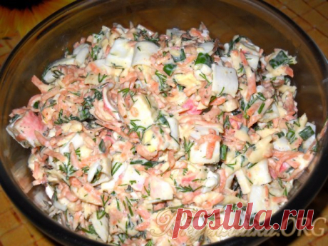Салат &quot;Валерия&quot; (с крабовыми палочками и морковью по-корейски)