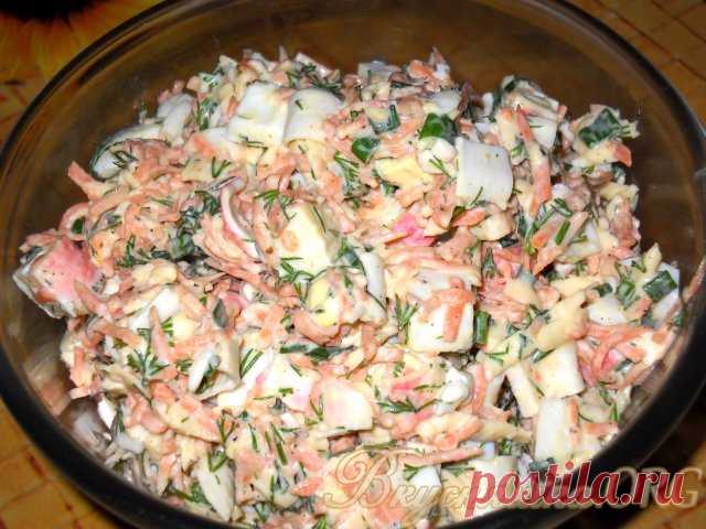 Салат "Валерия" (с крабовыми палочками и морковью по-корейски)
