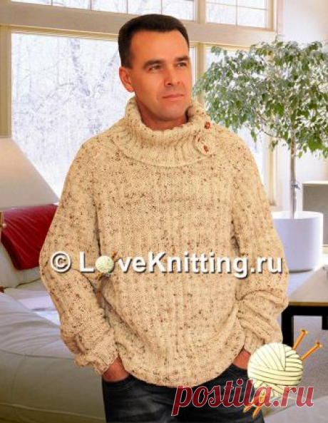 Меланжевый пуловер | Loveknitting.ru