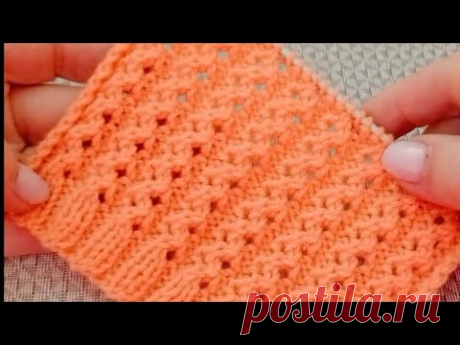 "Вертикальные мережки" - ажурный узор спицами.