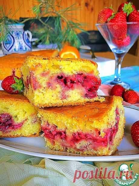 Клубничный пирог «Потрясающий» – кулинарный рецепт