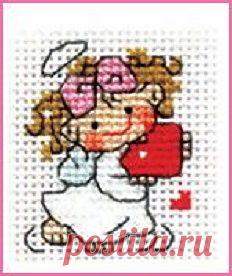 Схема вышивки ко дню Святого Валентина «Ангелочки»
