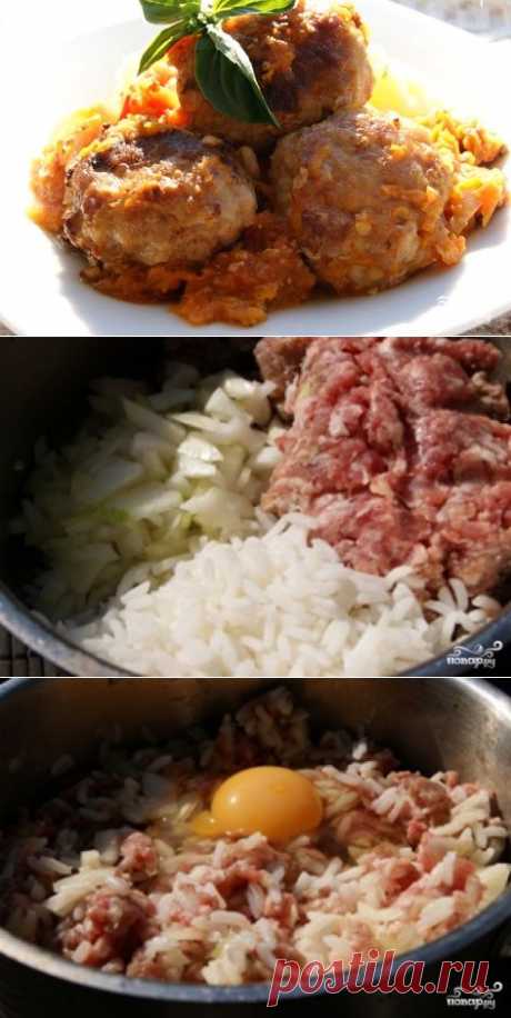 Ёжики из фарша с рисом - пошаговый кулинарный рецепт на Повар.ру