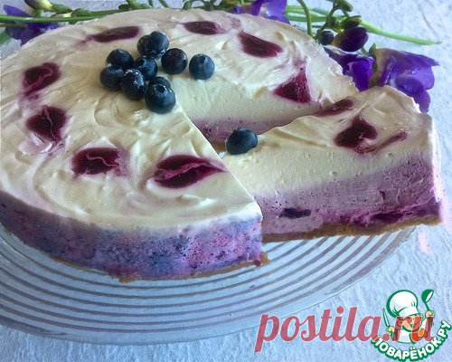 Черничный чизкейк без выпечки - кулинарный рецепт