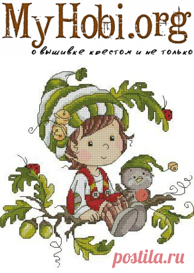 Осенний эльф- схемы вышивки крестом для детской комнаты