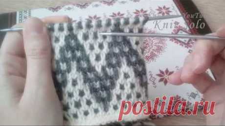 Ленивый жаккард, узор ЗИГ-ЗАГИ. ВЯЗАНИЕ спицами. Knit Solo