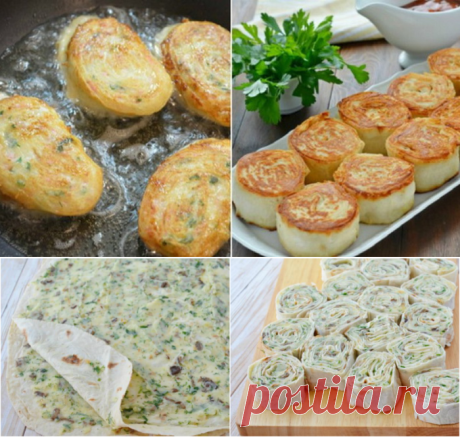 Вкусные горячие рулетики из лаваша с картофелем и грибами: закуска, которую расхваливают больше, чем мясо | Кулинарушка - Вкусные Рецепты