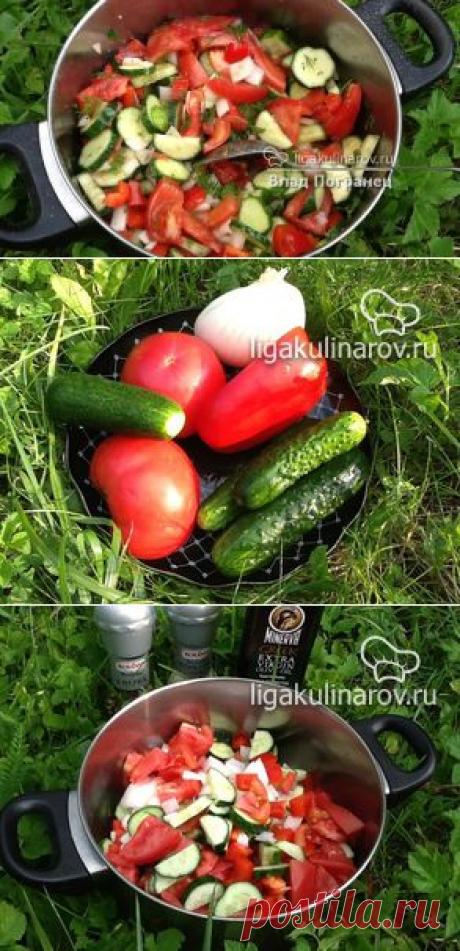 Салат &quot;летний к шашлыку&quot; – рецепт с фото от Лиги Кулинаров, пошаговый рецепт