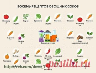 8 рецептов овощных соков