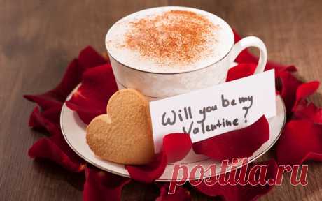 Скачать обои чашка, Valentine's Day, сердечки, кофе, любовь, розы, romantic, лепестки, love, heart, раздел праздники в разрешении 1280x800