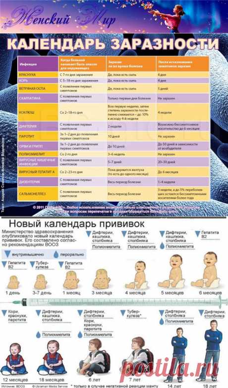 Календарь заразности. (это НАДО знать!)