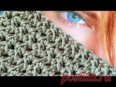 Рельефный узор крючком из шнурка для вязания сумок ❤ crochet pattern.