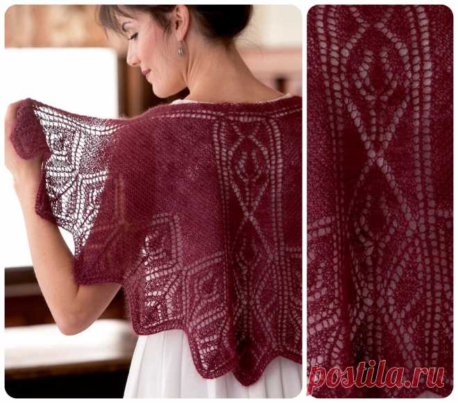 Очаровательные шали, шарфы и накидки спицами: 12 вариантов со схемами | Вяжем вместе! | Дзен