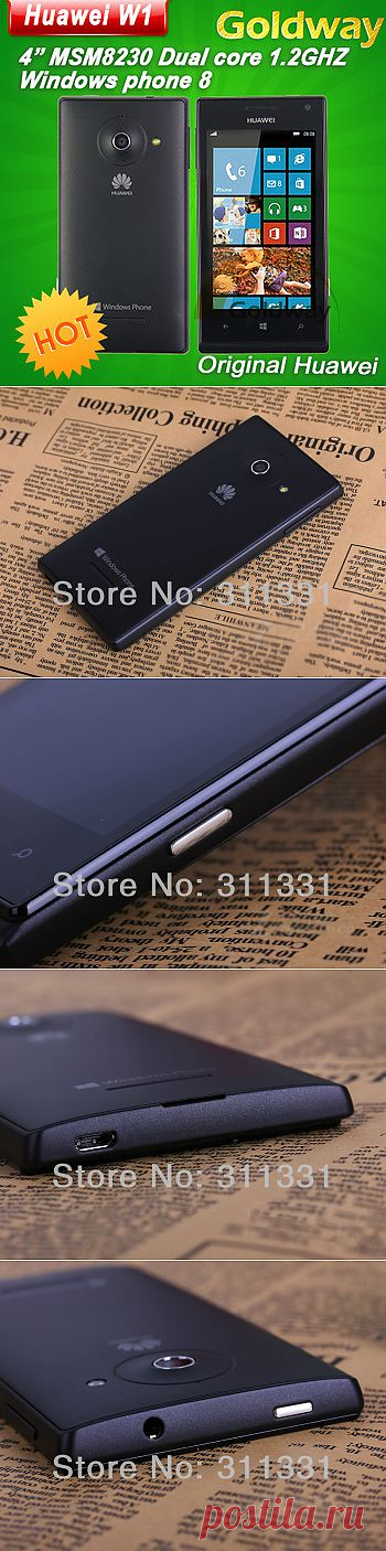 Huawei Ascend W1 4 "КР8 Windows Phone 8 W1 U00 Qualcomm Dual Core 512 RAM 4G ROM 800x480 Двойные камеры русского языка в мобильные телефоны от электроники на Aliexpress.com
 цена 6,140-6,990р