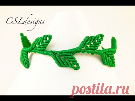 Macrame leaf bracelet