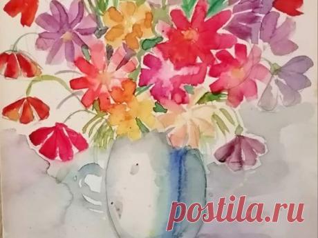 Подарок на 8 марта. Рисуем простой букет | Журнал Ярмарки Мастеров