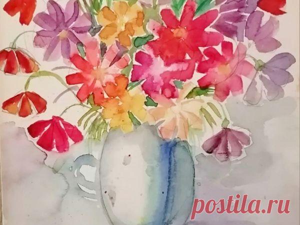 Подарок на 8 марта. Рисуем простой букет | Журнал Ярмарки Мастеров