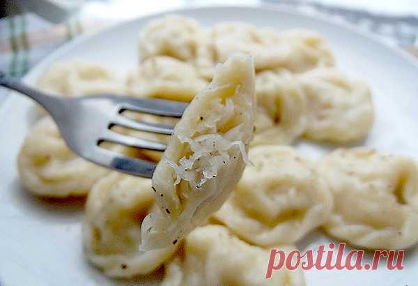 Постные пельмени с редькой