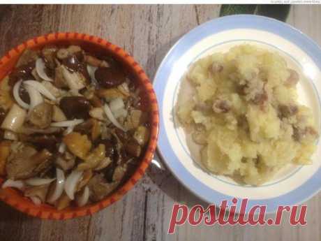 Картошка с зажаркой из бекона и лука