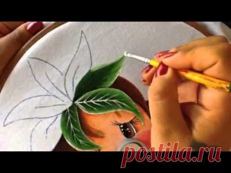 Pintura en tela niña piña # 3 con cony