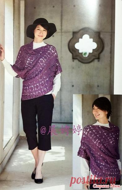 Ажурный пуловер оригинального силуэта. Крючок. - ВЯЗАНАЯ МОДА+ ДЛЯ НЕМОДЕЛЬНЫХ ДАМ - Страна Мам