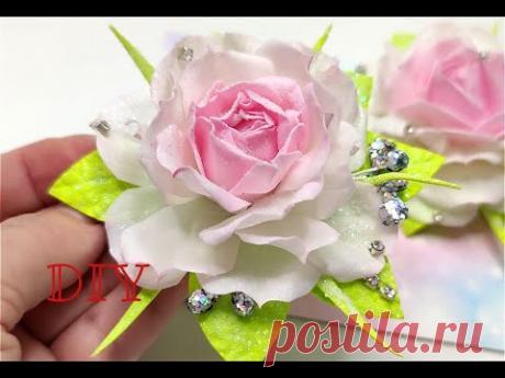 😲Так Просто Розы из Фоамирана я еще не делала😍 На Резинку 🌺 Заколку🌺Ободок