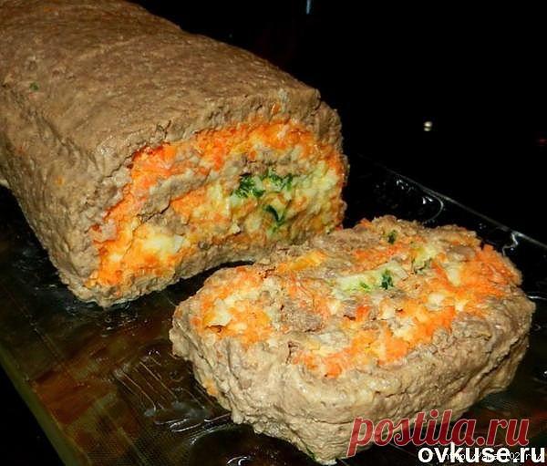 Печёночный рулет с корейской морковкой..