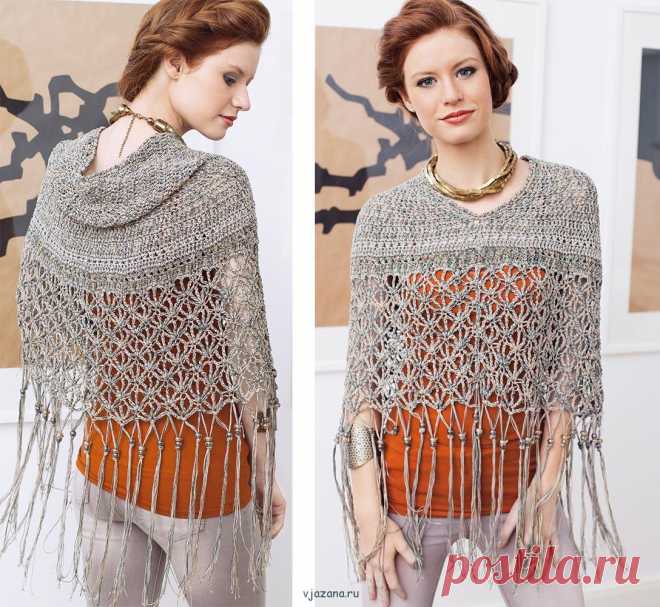 пончо крючком для женщин схемы и описание бесплатно | Вязана.ru