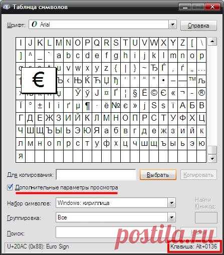 Как вводить специальные символы, отсутствующие на клавиатуре
