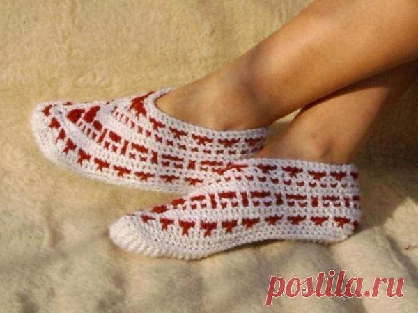 Вязание тапочек на двух спицах: схемы и описание