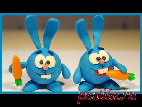 Лепим Смешарика Кроша из пластилина. Мультик. Kikoriki made of plasticine.