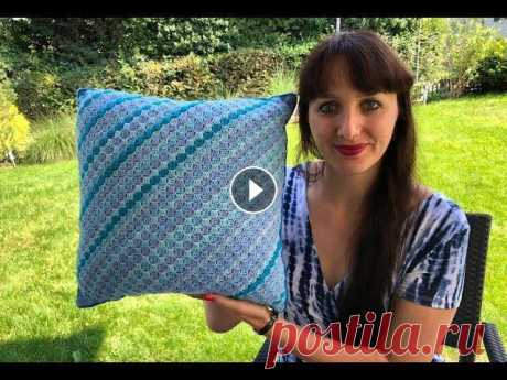 ВЯЗАНИЕ ОТ УГЛА. C2C CROCHETTING. ПОДУШКА КРЮЧКОМ ВЯЗАНИЕ ОТ УГЛА. C2C CROCHETTING. ПОДУШКА КРЮЧКОМ...