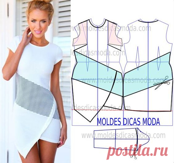 MOLDE VESTIDO ASSIMÉTRICO -222
