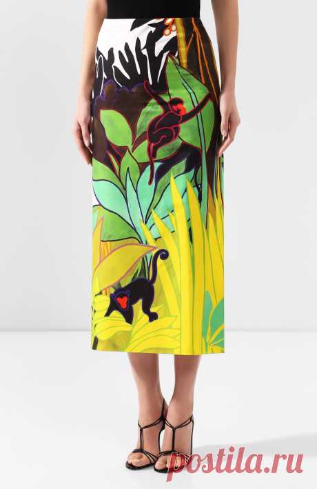 Женская разноцветная хлопковая юбка VALENTINO — купить за 69950 руб. в интернет-магазине ЦУМ, арт. TB0RA5T35DQ