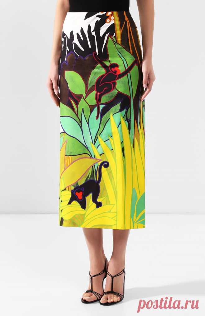 Женская разноцветная хлопковая юбка VALENTINO — купить за 69950 руб. в интернет-магазине ЦУМ, арт. TB0RA5T35DQ